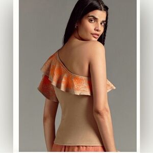 NWT!! Anthropologie Dolan - One Shoulder Embroidered Blouse - Size XS